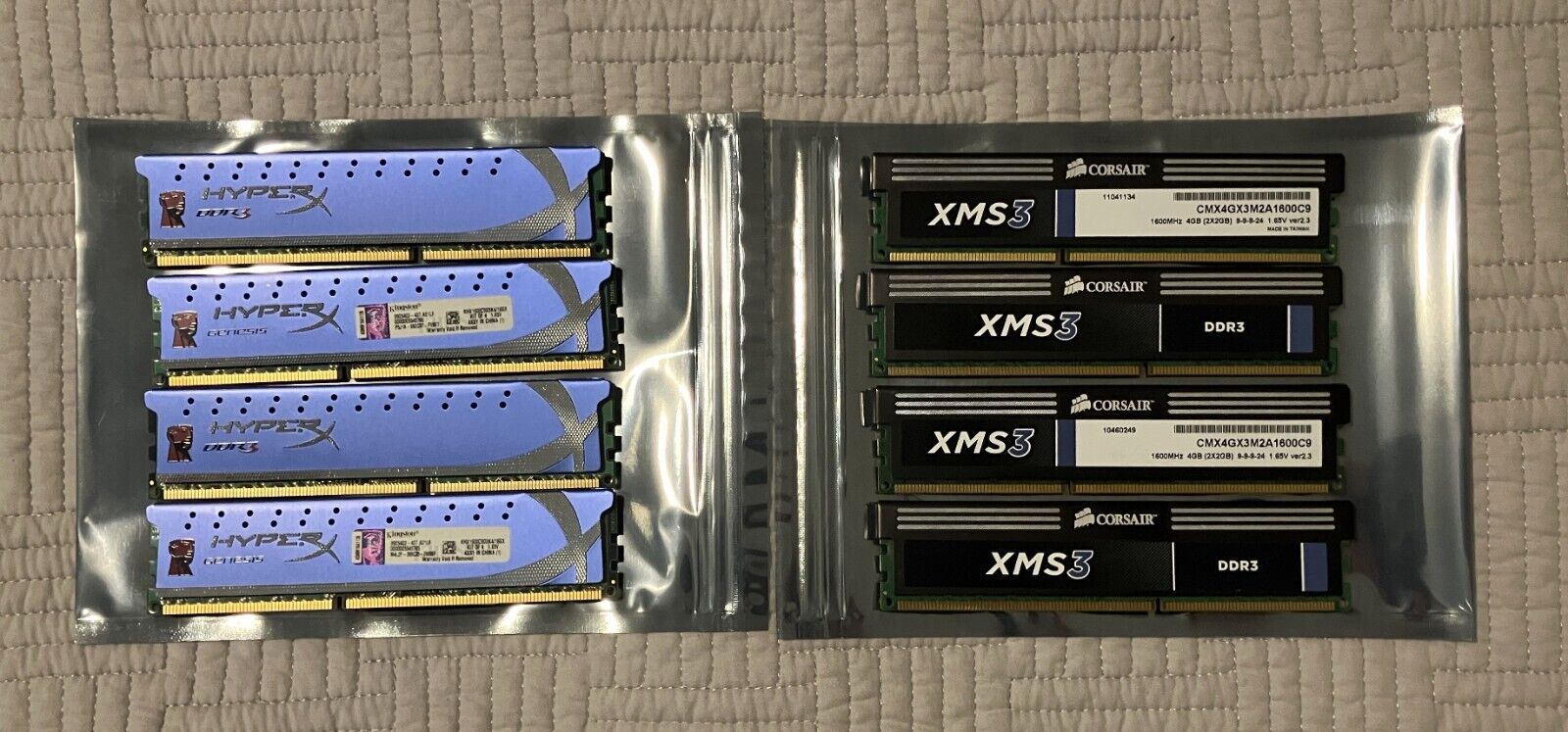 Bulk DDR3 1600 (PC-12800) RAM Memory - 240 Pin