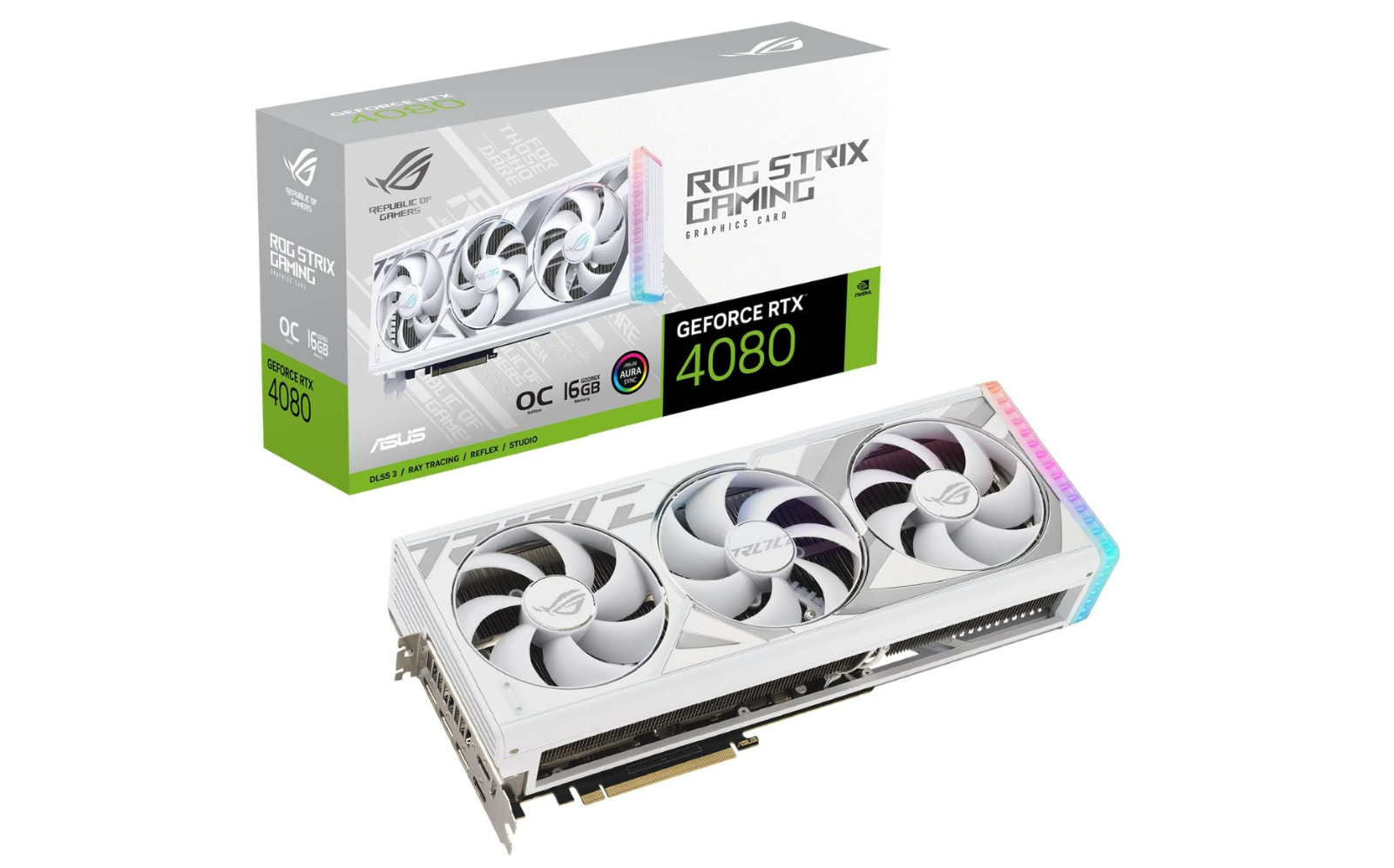 ASUS ROG Strix GeForce RTX 4080 White OC Edition Gaming Graphics Card