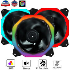 120mm RGB&PWM Gaming Fans Cooler LED Computer Case  Cooling Fan Adjustable Color picture