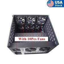 1x For 6GPU ETH BTC Open Air Mining Miner Frame Rig Coin Graphics Case w/ 10 Fan picture