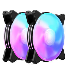 LED RGB Game PC Computer Case Cooling Fan 4 Pin 120mm Quiet Rainbow Light picture