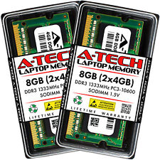 A-Tech 8GB 2 x 4GB PC3-10600 Laptop SODIMM DDR3 1333 MHz 204pin Memory RAM 8G 4G picture