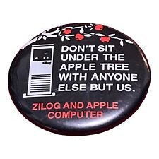 Apple Computer & Zilog Pin Back Button Promotional Promo 2.25 Vintage  picture