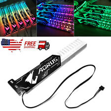 RGB GPU Support Bracket Led Lighting Computer Case Graphics Card Holder 4 Pin US picture