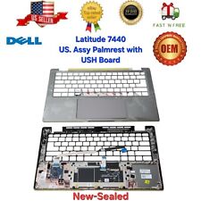 OEM DELL Latitude 7440 Silver Laptop C Shell Cover Upper Palmrest With USH Board picture