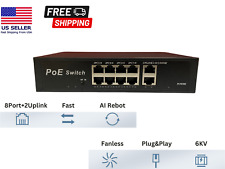 8 Port PoE Switch With 2 Uplink 120W 1G Extend to 250 Meter Unmanaged 803.af/at picture