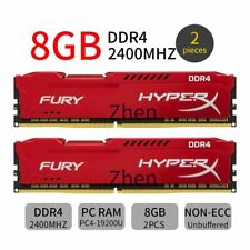 16GB 2x 8GB 4GB PC4-19200U DDR4 2400MHz 1.2V Red Desktop RAM For HyperX FURY Lot picture