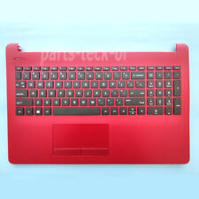 New For HP 15-BS 15-BW 15-BS020WM Laptop Red Palmrest W/Keyboard Matte Surface picture