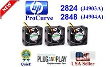 Quiet HP ProCurve 2824 2848 Fan Kit, Lot 3x low noise Fans Best Home Networking picture
