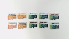 Lot of 10 - 64GB Samsung Evo & Select (Orange & Green) Micro SD Memory Cards picture