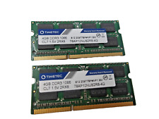 TIMETEC 8GB KIT(2x4GB) DDR3 1067MHz / 1066MHz PC3-8500 SODIMM Memory MAC RAM picture