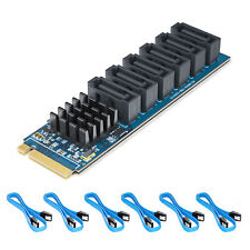 M Key M.2 SSD Adapter to 6 Ports SATA w/ 6 SATA Cables 6Gbps NO-RIAD for PC picture