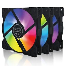 3x Black 120mm Frame RGB LED PC Computer Case Cooling Fan Quiet Colorful picture
