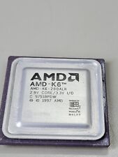 AMD 200mhz AMD-K6 200ALR CPU Super Socket 7 (2.9v) Vintage, Rare, 1997, GOLD picture