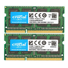 Crucial DDR3L 1600MHz 16GB (2 x 8GB) Laptop Memory RAM SODIMM PC3L-12800 2Rx8 picture