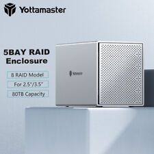 Yottamaster 5 Bay RAID USB 3.1 C Hard Drive Enclosure Fits 2.5/3.5