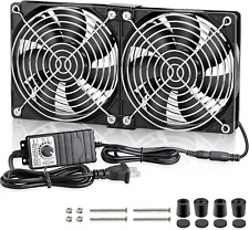 Big Airflow Dual 120Mm Fans DC 12V Powered Fan with AC 110V - 240V Speed Control picture