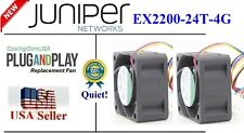 2x Quiet Replacement Fans for Juniper Networks EX2200-24T-4G picture