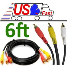 SHIELDED 6ft Triple RCA Audio & Video, a/v AV Yellow/Red/White TV/VCR/DVD Cable picture