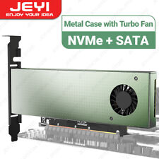 JEYI Dual M.2 SSD NVME and SATA to PCIE 4.0/3.0 X4 X8 X16 Adapter With Turbofan picture
