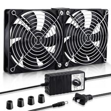 Big Airflow 2 x 120mm 240mm Computer Fan with AC Plug Cabinet Fan 110V 240V A... picture
