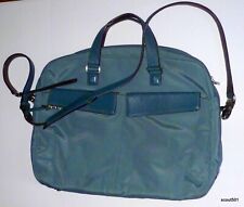 Vintage Y2K Tumi Teal Green Nylon With Leather Accents Shoulder Laptop Briefcase picture