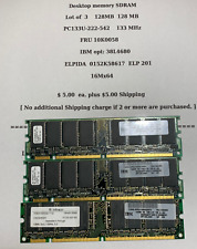 Lot of 3 IBM 128 MB 128MB DIMM FRU 10K0058 PC133U-222-542 133 MHz ELPIDA ELP 30 picture