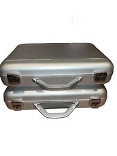 Set Of Two T.Z Case International Slimline Molded Aluminum Attache Case Silver picture
