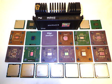 Lot 24 Intel Pentium & AMD Mixed w/ Pentium-II Slot-1 Vintage CPU Processor GOLD picture