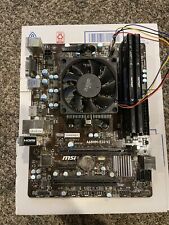 computer parts lot  cpu , cpu cooler, ram , motherboard, power supply picture