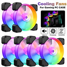 6Pack 120mm RGB LED Quiet PC Air Cooling Fans Computer Case Game Cooling Fan US picture