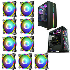 3 6 9X 120mm RGB LED PC Fan Computer Case Cooling Fan Quiet Colorful Black Frame picture