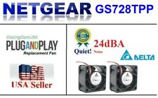 Pack of 2x Quiet Fans for Netgear ProSafe GS728TPP Smart Managed Switch picture