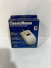 Open Box Vintage Belkin White 3-Button Combo Wired USB Serial PS/2 Mouse F8E201 picture