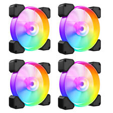 1-4Pack Black Frame 120mm RGB LED PC Computer Case Cooling Fan Quiet Colorful picture