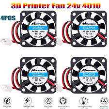 4pcs 3D Printer Fan 24v 4010 3D Printer Cooling Fan 40mm Quiet 0.08A DC 2 pin US picture