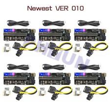 6Pcs USB 3.0 PCIE Riser Card X16 Extender Adapter 010S Plus SATA 15pin to 6pin picture