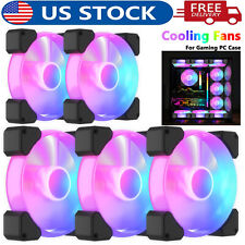 1-5 Pack 120mm RGB LED PC Computer Case PC Air Cooling Fan Quiet Colorful DC 12V picture