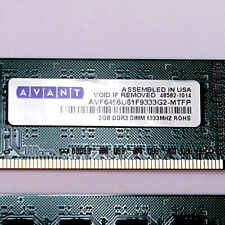 AVANT 4GB RAM (2 STICKS x 2GB each) 240-Pin DDR3-1333 Memory, assembled in USA picture