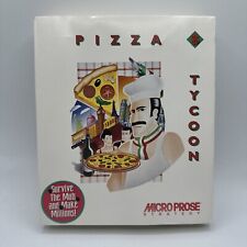 1994 Vintage Pizza Tycoon Micro Prose PC game Floppy Disc Big Box Complete picture