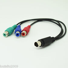 50pcs Mini 7pin Din PS2 Male S-Video To 3 RCA Female Red/Blue/Green HDTV Cable picture