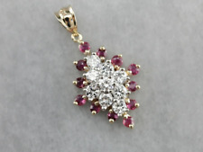 Marquise Diamond Ruby Cluster Pendant picture