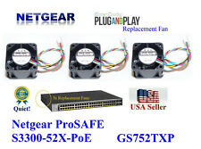 3x **Quiet** Version Replacement Fans for NETGEAR GS752TXP S3300-52X-PoE+ picture