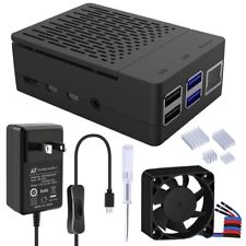 Case for Raspberry Pi 4 with 18W 5V 3.6A Power Supply, Pi 4B Case with PWM Fa... picture