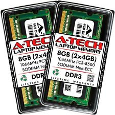 A-Tech 8GB 2 x 4GB PC3-8500 Laptop SODIMM DDR3 1066 MHz 204-Pin Memory RAM 8G 4G picture