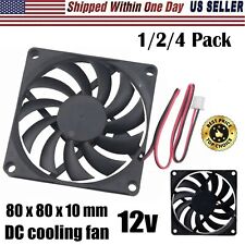 1/2/4 Pack  80mm Case Fan Ball Bearing Silent PC Computer Cooling Cooler Fans DC picture