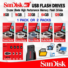 SanDisk USB Flash Drive Cruzer Blade 8GB/16GB/32GB/64GB/128GB Thumb lot (1 OR 2) picture