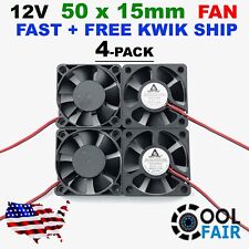 Gdstime 12v 50mm x 15mm Cooling Fan Brushless Axial 5015 50x50x15mm 2Pin 4Pcs picture