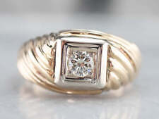 Vintage Diamond Men's Gold Statement Ring picture