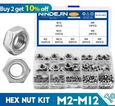 Hexagon Nuts Assortment Kit M2 - M12 Stainless Steel Metal Bolt Holding Part New picture